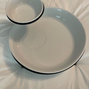 Elegant White and Black Serving Set